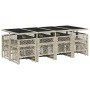 Garten-Esszimmer-Set mit 13-teiligen Kissen aus hellem grauem Kunst-Rattan. von , Gartensets - Ref: Foro24-3210803, Preis: 72...
