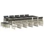 Set comedor jardín y cojines 15 pzas ratán sintético gris claro de , Conjuntos de jardín - Ref: Foro24-3210815, Precio: 960,8...