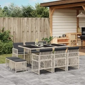 Garten-Essgruppe 11-teilig mit grauen Polstern aus synthetischem Rattan. von , Gartensets - Ref: Foro24-3210791, Preis: 592,6...