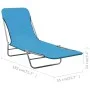Folding sun loungers 2 units steel and blue fabric by vidaXL, Loungers - Ref: Foro24-310344, Price: 89,16 €, Discount: %