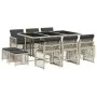 Set de comedor de jardín 11 pzas y cojines ratán sintético gris by , Garden sets - Ref: Foro24-3210791, Price: 592,57 €, Disc...