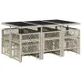 Garten-Essgruppe 11-teilig mit grauen Polstern aus synthetischem Rattan. von , Gartensets - Ref: Foro24-3210791, Preis: 592,6...