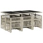 Garten-Essgruppe 11-teilig mit grauen Polstern aus synthetischem Rattan. von , Gartensets - Ref: Foro24-3210791, Preis: 527,7...