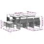Set de comedor de jardín 11 pzas y cojines ratán sintético gris by , Garden sets - Ref: Foro24-3210791, Price: 592,57 €, Disc...