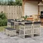 Set comedor de jardín 9 pzas cojines ratán sintético gris claro by , Garden sets - Ref: Foro24-3210779, Price: 427,93 €, Disc...