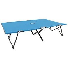 Blue steel folding double lounger by vidaXL, Loungers - Ref: Foro24-310352, Price: 113,43 €, Discount: %