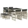 Set comedor de jardín 9 pzas cojines ratán sintético gris claro by , Garden sets - Ref: Foro24-3210779, Price: 427,93 €, Disc...