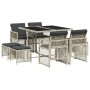 Set comedor de jardín 9 pzas cojines ratán sintético gris claro by , Garden sets - Ref: Foro24-3210779, Price: 388,10 €, Disc...