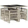 Set comedor de jardín 9 pzas cojines ratán sintético gris claro by , Garden sets - Ref: Foro24-3210779, Price: 388,10 €, Disc...