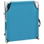 Folding sun lounger with blue aluminum awning by vidaXL, Loungers - Ref: Foro24-310362, Price: 74,16 €, Discount: %