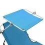 Folding sun lounger with blue aluminum awning by vidaXL, Loungers - Ref: Foro24-310362, Price: 74,16 €, Discount: %