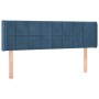 Cabecero con LED de terciopelo azul oscuro 147x16x78/88 cm