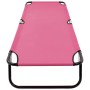 Tumbona plegable de acero rosa de vidaXL, Tumbonas - Ref: Foro24-310349, Precio: 75,60 €, Descuento: %