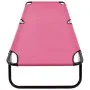 Tumbona plegable de acero rosa de vidaXL, Tumbonas - Ref: Foro24-310349, Precio: 74,23 €, Descuento: %