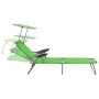 Green steel sun lounger with canopy by vidaXL, Loungers - Ref: Foro24-310335, Price: 82,16 €, Discount: %