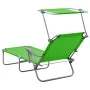 Green steel sun lounger with canopy by vidaXL, Loungers - Ref: Foro24-310335, Price: 82,16 €, Discount: %