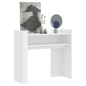 Mesa consola de madera de ingeniería blanca 100x35x90 cm by , Side tables - Ref: Foro24-848465, Price: 66,28 €, Discount: %