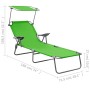 Sonnenliege mit grüner Stahlmarkise von vidaXL, Liegen - Ref: Foro24-310335, Preis: 84,32 €, Rabatt: %