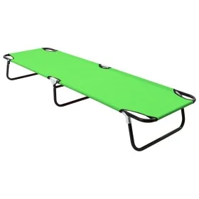 Green steel folding lounger by vidaXL, Loungers - Ref: Foro24-310347, Price: 53,98 €, Discount: %
