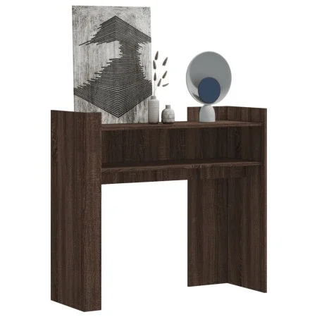 Ingenieurholz-Konsolentisch in Eichenbraun 100x35x90 cm von , Seitentische - Ref: Foro24-848471, Preis: 65,28 €, Rabatt: %
