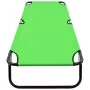 Green steel folding lounger by vidaXL, Loungers - Ref: Foro24-310347, Price: 54,06 €, Discount: %