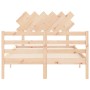 Double bed frame with solid wood headboard by vidaXL, Beds and slatted bases - Ref: Foro24-3195256, Price: 116,55 €, Discount: %