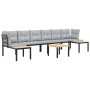 Set sofás jardín y cojines 5 pzas acero recubierto polvo negro by , Garden sets - Ref: Foro24-3283664, Price: 432,50 €, Disco...