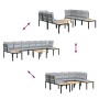 Set sofás jardín y cojines 5 pzas acero recubierto polvo negro by , Garden sets - Ref: Foro24-3283664, Price: 432,50 €, Disco...
