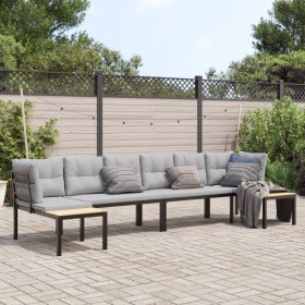 Set sofás jardín y cojines 4 pzas acero recubierto polvo negro von , Gartensets - Ref: Foro24-3283670, Preis: 387,03 €, Rabat...