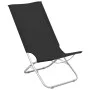Folding beach chairs 2 units black fabric by vidaXL, Garden chairs - Ref: Foro24-310375, Price: 82,86 €, Discount: %
