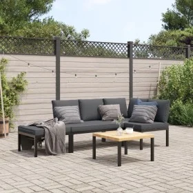Set de sofás de jardín con cojines 4 piezas aluminio negro by , Garden sets - Ref: Foro24-3283687, Price: 515,65 €, Discount: %