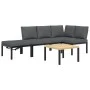 Set de sofás de jardín con cojines 4 piezas aluminio negro by , Garden sets - Ref: Foro24-3283687, Price: 515,65 €, Discount: %