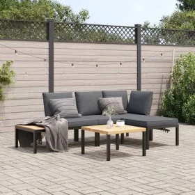 Set de sofás de jardín con cojines 4 piezas aluminio negro von , Gartensets - Ref: Foro24-3283679, Preis: 498,57 €, Rabatt: %