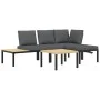 Set de sofás de jardín con cojines 4 piezas aluminio negro de , Conjuntos de jardín - Ref: Foro24-3283679, Precio: 502,49 €, ...