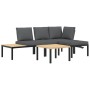 Set de sofás de jardín con cojines 4 piezas aluminio negro von , Gartensets - Ref: Foro24-3283679, Preis: 512,81 €, Rabatt: %