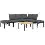 Set de sofás de jardín con cojines 5 piezas aluminio negro von , Gartensets - Ref: Foro24-3283691, Preis: 609,59 €, Rabatt: %