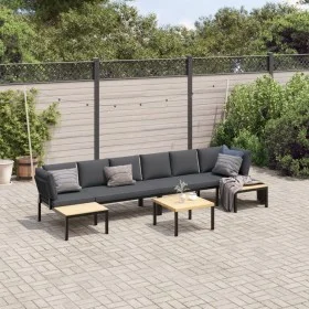 Set de sofás de jardín con cojines 5 piezas aluminio negro von , Gartensets - Ref: Foro24-3283693, Preis: 736,09 €, Rabatt: %