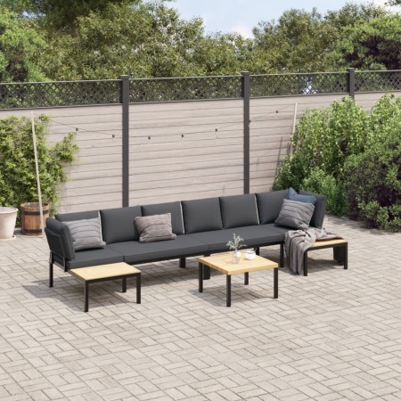 Set de sofás de jardín con cojines 5 piezas aluminio negro von , Gartensets - Ref: Foro24-3283693, Preis: 755,52 €, Rabatt: %