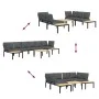 Set de sofás de jardín con cojines 5 piezas aluminio negro von , Gartensets - Ref: Foro24-3283693, Preis: 736,09 €, Rabatt: %