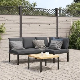 Set de sofás de jardín con cojines 3 piezas aluminio negro von , Gartensets - Ref: Foro24-3283685, Preis: 422,21 €, Rabatt: %