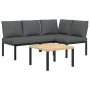 Set de sofás de jardín con cojines 3 piezas aluminio negro by , Garden sets - Ref: Foro24-3283685, Price: 422,21 €, Discount: %