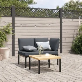 Set de sofás de jardín con cojines 2 piezas aluminio negro by , Garden sets - Ref: Foro24-3283702, Price: 262,29 €, Discount: %