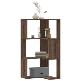 Estantería de esquina 3 niveles madera marrón roble 50x50x102cm by , Bookcases and shelves - Ref: Foro24-852597, Price: 54,47...