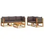 Set de sofás de jardín con cojines 6 pzas madera maciza acacia by , Outdoor sofas - Ref: Foro24-3278833, Price: 675,12 €, Dis...