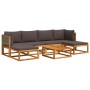 Gartensofa-Set mit 7-teiligen massiven Akazienholz-Kissen. von , Gartensets - Ref: Foro24-3278908, Preis: 640,19 €, Rabatt: %