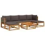 Gartensofa-Set mit 7-teiligen massiven Akazienholz-Kissen. von , Gartensets - Ref: Foro24-3278908, Preis: 629,70 €, Rabatt: %
