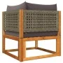Gartensofa-Set mit 7-teiligen massiven Akazienholz-Kissen. von , Gartensets - Ref: Foro24-3278908, Preis: 629,70 €, Rabatt: %