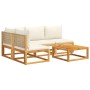 Gartensofagarnitur mit 5-teiligen Kissen aus massivem Akazienholz. von , Gartensets - Ref: Foro24-3278934, Preis: 527,12 €, R...