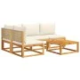 Set de sofás de jardín con cojines 5 pzas madera maciza acacia by , Garden sets - Ref: Foro24-3278934, Price: 493,00 €, Disco...