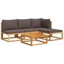 Set de sofás de jardín con cojines 5 pzas madera maciza acacia by , Outdoor sofas - Ref: Foro24-3278825, Price: 470,86 €, Dis...
